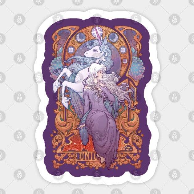 Lady Amalthea - The Last Unicorn Sticker by Medusa Dollmaker